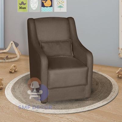 Poltrona Para Amamentação Glamour Com Almofada Marrom