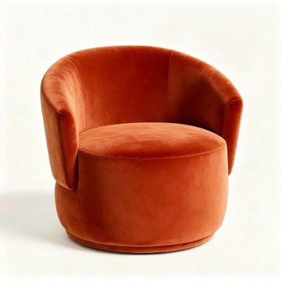 Poltrona Cadeira Decorativa Orgânica Glamour Em Veludo Terracota