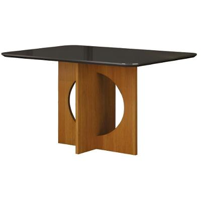 Mesa De Jantar Lorena Chumbo Cinamomo Base Em Madeira 1,20 M Leifer Móveis