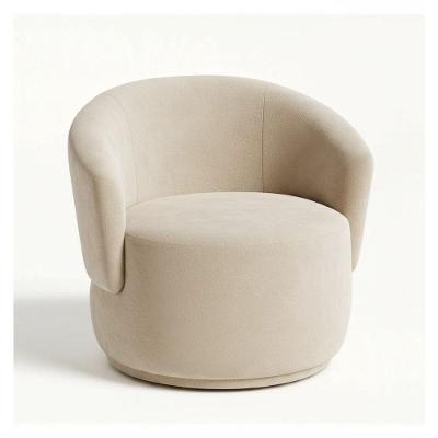 Poltrona Cadeira Decorativa Orgânica Glamour Em Veludo Bege