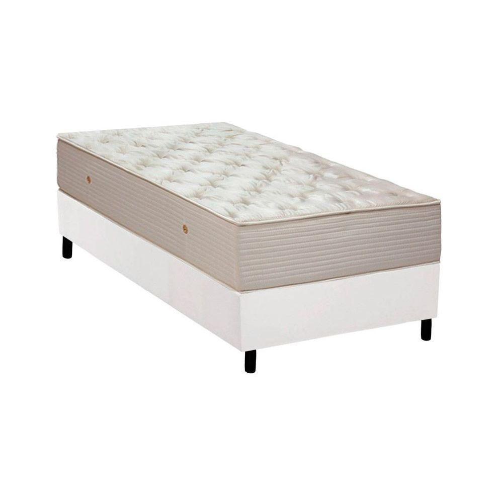 Cama Box Solteiro: Colchão Molas Ortobom Hotelaria Multilastic Orthotel Superluxo + Base CRC Courano White(88x188) - 1