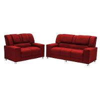 Conjunto Estofado Sandero 2 E 3 Lugares Paraná Vermelho - 1