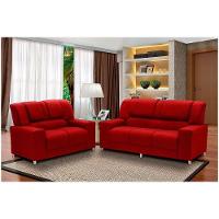 Conjunto Estofado Sandero 2 E 3 Lugares Paraná Vermelho - 2