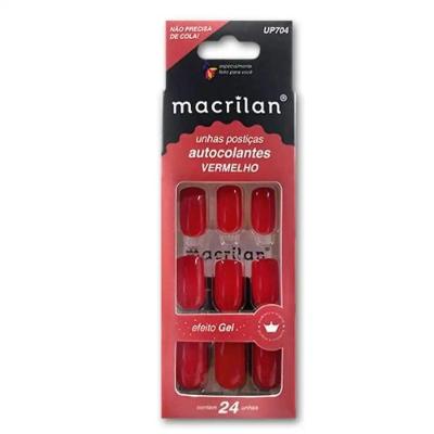 Unhas Postiças Tamanho Médio Cor Vermelho Macrilan