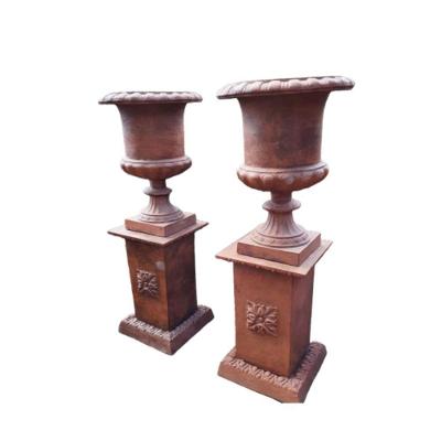 Vaso Inglês C/ Base Conjunto 2+2 Decorar Jardim Plantas