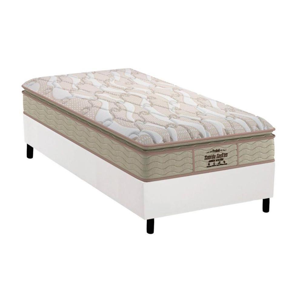 Cama Box Solteiro: Colchão Ortopédico Probel D33/AG65 Guarda Costas Extreme Resistence + Base CRC Courano White(88x188) - 1