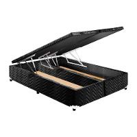 Cama Box Baú Casal: Colchão Espuma Polar D23 Pérola + Base Crc Suede Black(138X188) - 3