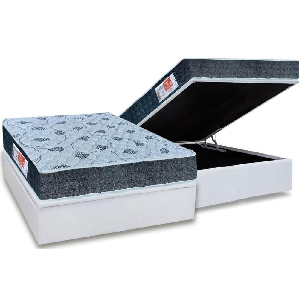 Cama Box Baú Casal: Colchão Espuma D45 Orthoflex Comfortpedic Line + Base CRC Courano White(138x188) - 1