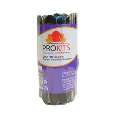 Lixa De Unha Preta 8cm Com 50un Prokits Ref 295
