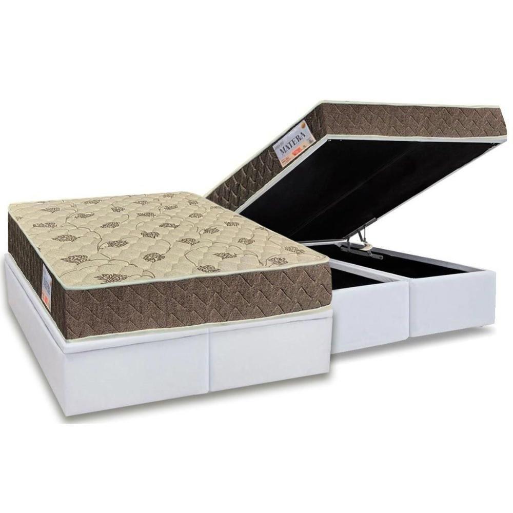 Cama Box Baú King: Colchão Espuma D33 Orthoflex  / EP Matera + Base CRC Courano White(193x203) - 1