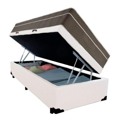 Cama Box Baú Solteiro Sintético + Colchão De Molas Ensacadas - Sereneprime - 88cm Branco