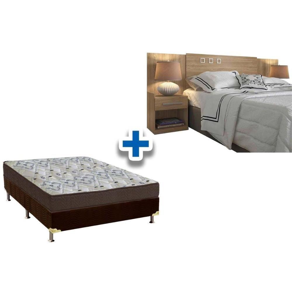Cama Box Casal CRC + Colchão D45 ISO 150 Ortobom + Cabeceira Plus Atacama - 1