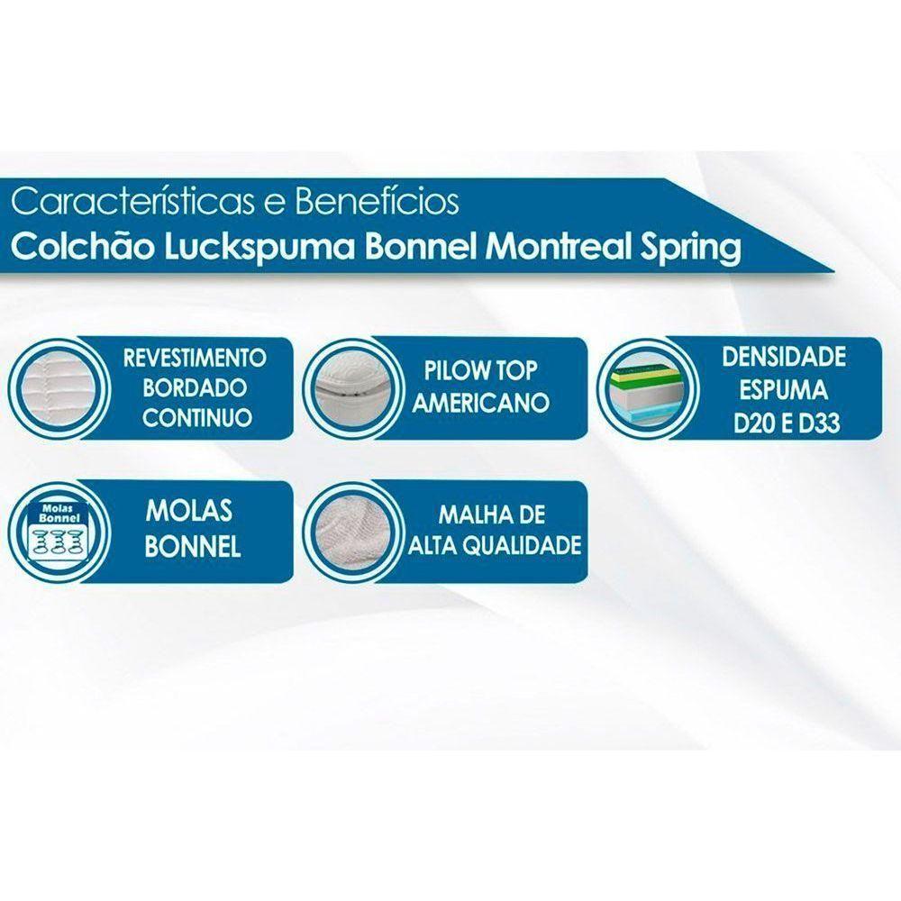 Cama Box c/Auxiliar Casal: Colchão Luckspuma Bonnel Montreal Spring + Base CRC Courano Branco(138x188) - 5