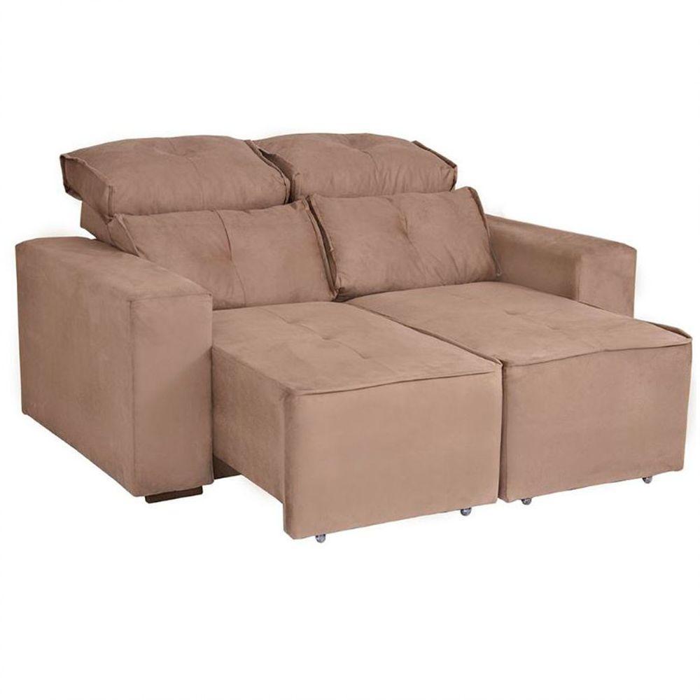 Estofado Adapt 2 Lugares Retrátil E Reclinável Espuma D23 Paraná Marrom - 3