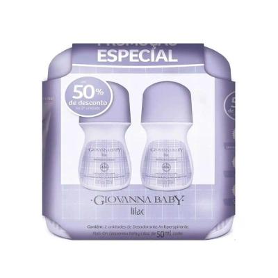 Kit Com 2 Desodorantes Roll-on Lilac Giovanna Baby 50ml
