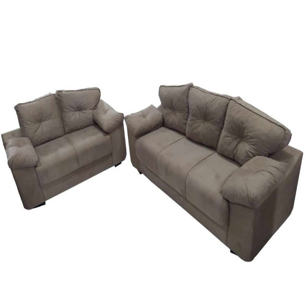 Estofado 2 E 3 Lugares Veludo Choco Mamflex Choco - 1