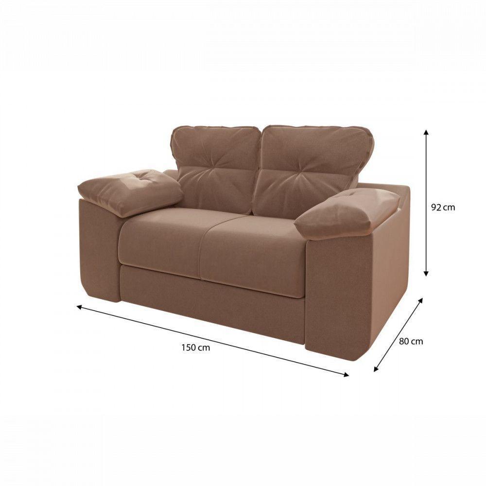 Estofado 2 E 3 Lugares Veludo Choco Mamflex Choco - 3