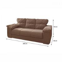 Estofado 2 E 3 Lugares Veludo Choco Mamflex Choco - 2