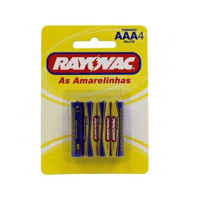 Pilha Palito Amarela Aaa 4 Unidades Rayovac