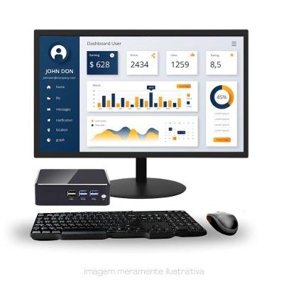 Mini Pc Tob I3-4012y Com 8gb Ram Com 120gb Ssd E Monitor 23” + Teclado + Mouse