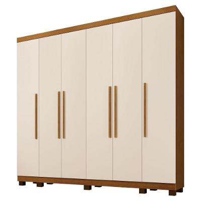 Guarda Roupa Casal 6 Portas Atlanta Benetil Cinamomo/off White