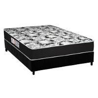 Cama Box Casal: Colchão Espuma D45 Luckspuma Gran Luck Black + Base CRC Suede Black(138x188) - 1