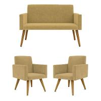 Kit Namoradeira 2 Lugares Reforçada + 2 Poltronas capuccino - 1