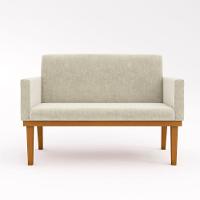 Kit Sofá 2 Lugares + Poltrona Com Base Suede bege - 3