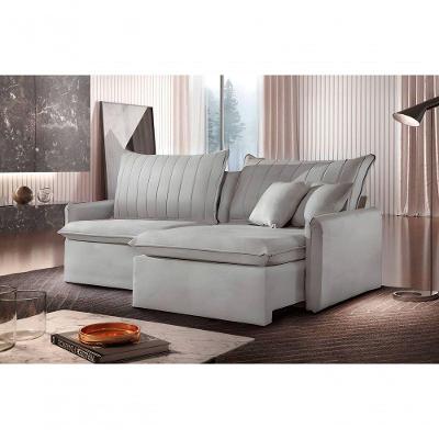 Sofá Cama Madri Retrátil E Reclinável 220cm - Prata
