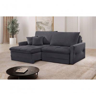 Sofá Cristal Retrátil E Reclinável Caixa Zero 180m - Grafite