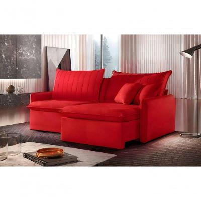 Sofá Madri Cama Retrátil E Reclinável 200cm - Vermelho