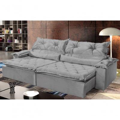 Sofá Sparta Retrátil E Reclinável 220cm - Prata