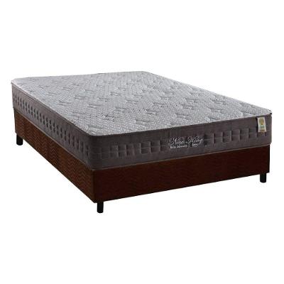 Cama Box Casal: Colchão Molas Anjos MasterPocket Ensacadas New King + Base CRC Suede Marrom(138x188)