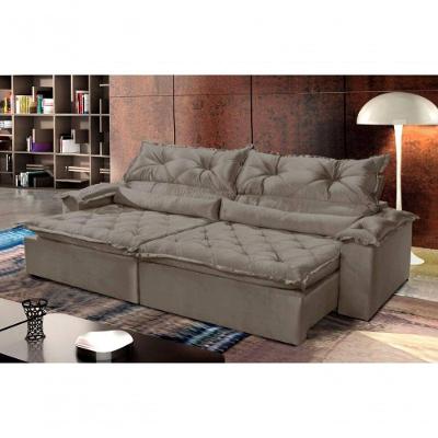 Sofá Sparta Retrátil E Reclinável 220cm - Bege