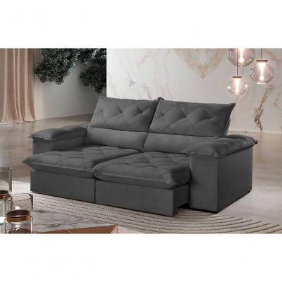 Sofá Istambul Retrátil E Reclinável Caixa Zero 200m Pillow De 15cm - Grafite