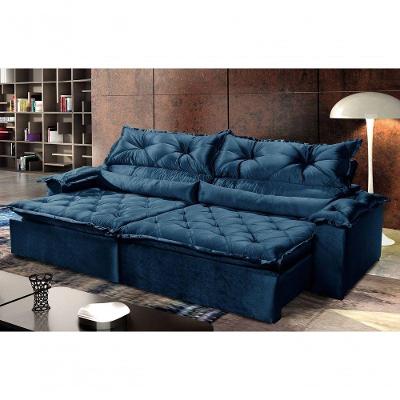 Sofá Sparta Retrátil E Reclinável 220cm - Azul