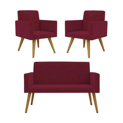 Kit Namoradeira 2 Lugares Reforçada + 2 Poltronas marsala