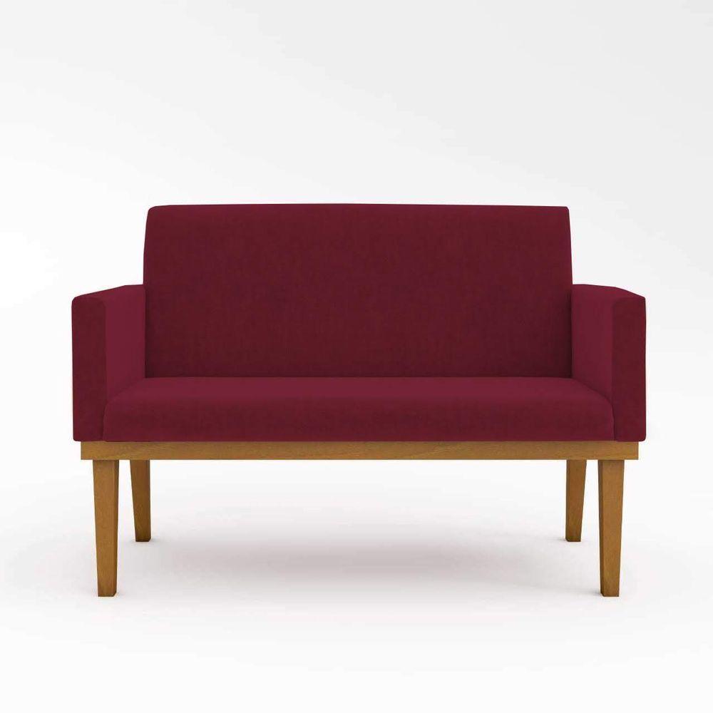 Kit Sofá 2 Lugares + Poltrona Com Base Suede marsala - 6