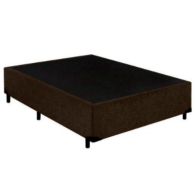 Cama Box Casal Suede Mega Cama Marrom 138x188x42cm