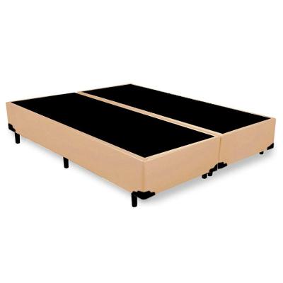 Cama Box Queen Bipartido Sintético Mega Cama Bege 158x198x42cm