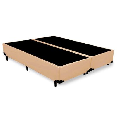 Cama Box King Bipartido Sintético Mega Cama Bege 192x203x42cm