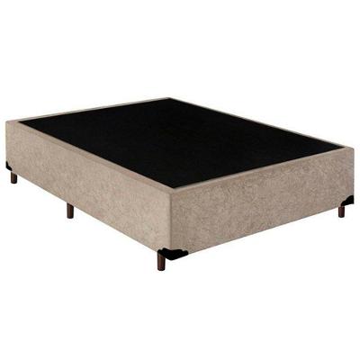 Cama Box Casal Suede Mega Cama Bege 138x188x42cm