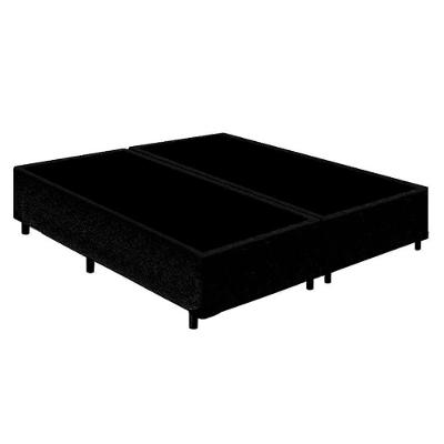 Cama Box Queen Bipartido Suede Mega Cama Preto 158x198x42cm