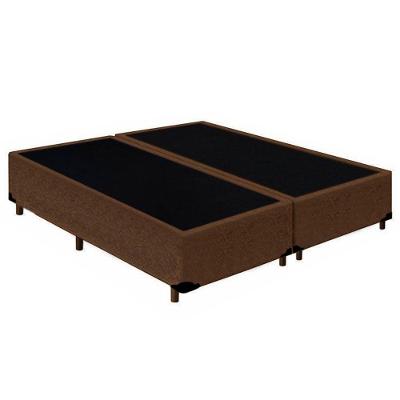 Cama Box Casal Bipartido Suede Mega Cama Marrom 138x188x42cm