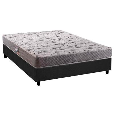 Cama Box Casal: Colchão Anatômico Herval D28/Ep Black + Base Crc Suede Gray(138X188)