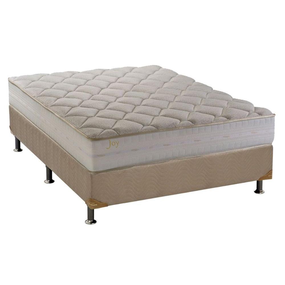 Cama Box Casal: Colchão Anatômico Herval D28/AG65 Joy + Base CRC Suede Clean(138x188) - 1