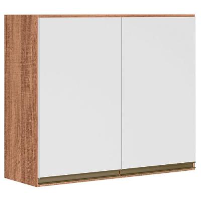 Armário Aéreo 2 Portas 60cm 12205x6 Carvalho Rust Branco