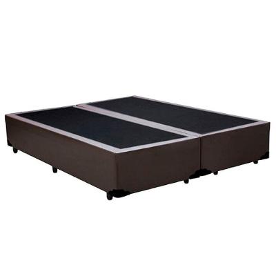 Cama Box Queen Bipartido Sintético Mega Cama Marrom 158x198x42cm