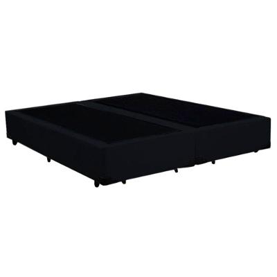 Cama Box Casal Bipartido Suede Mega Cama Preto 138x188x42cm