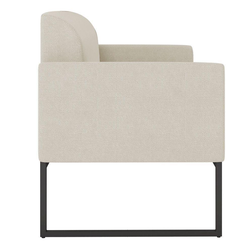 Namoradeira 02 Lugares Linho Preto Cor Grosso Bege - 3